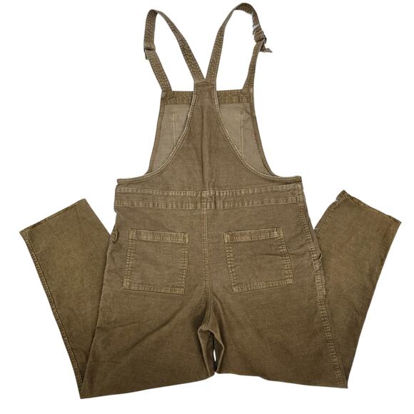 Aerie Werk and Play Corduroy Overalls Bib Cord Overalls Size M Raw Fray Hem - Picture 7 of 13